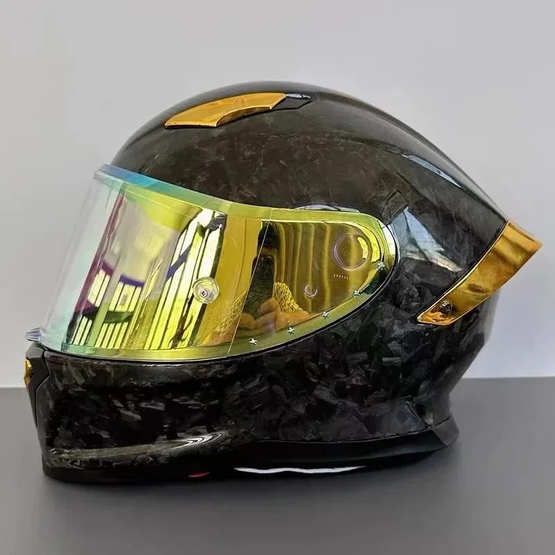 Carbon Prime Gloss Gold — full carbon fiber motorcycle helmet by Vulcan Moto