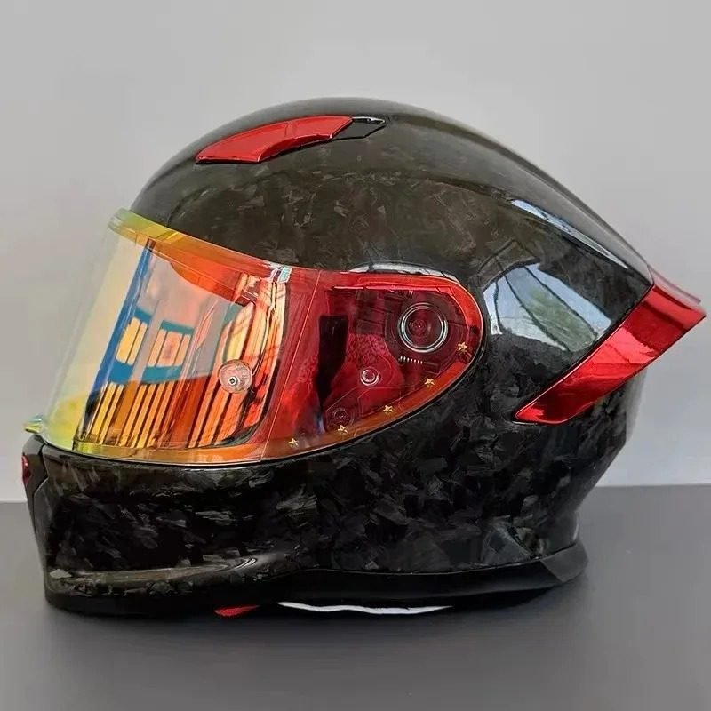 Carbon Prime Gloss Red — full carbon fiber motorcycle helmet by Vulcan Moto